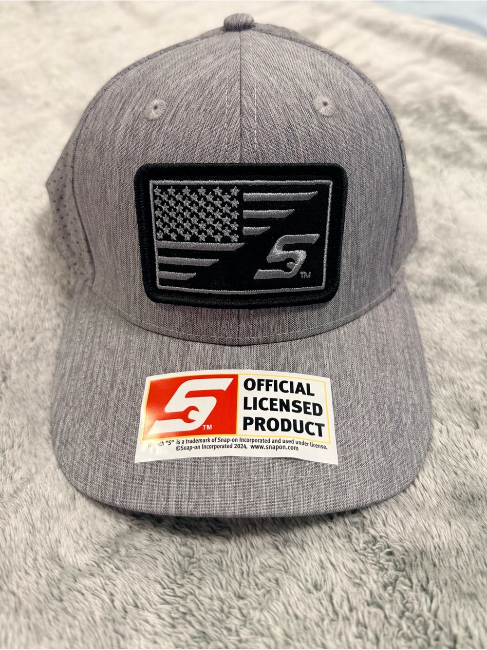 Gray Snap-On Licensed Embroidered Flag Cap - Men's Hat